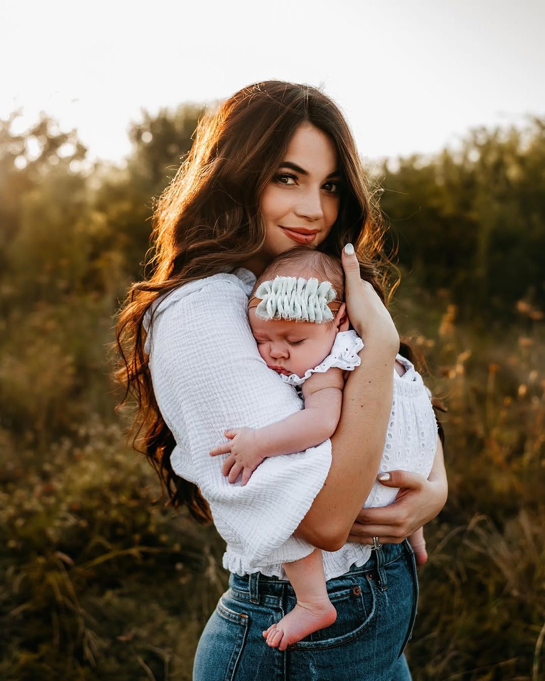 A family photographed by Amy Henry of Archer + James near Frisco, Texas at golden hour